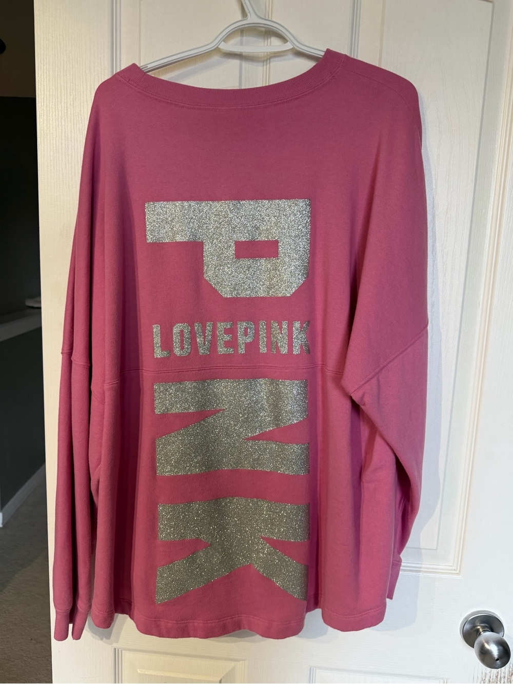 PINK Victoria's Secret Pink Crewneck Sweater with Silver Glitter Logo
